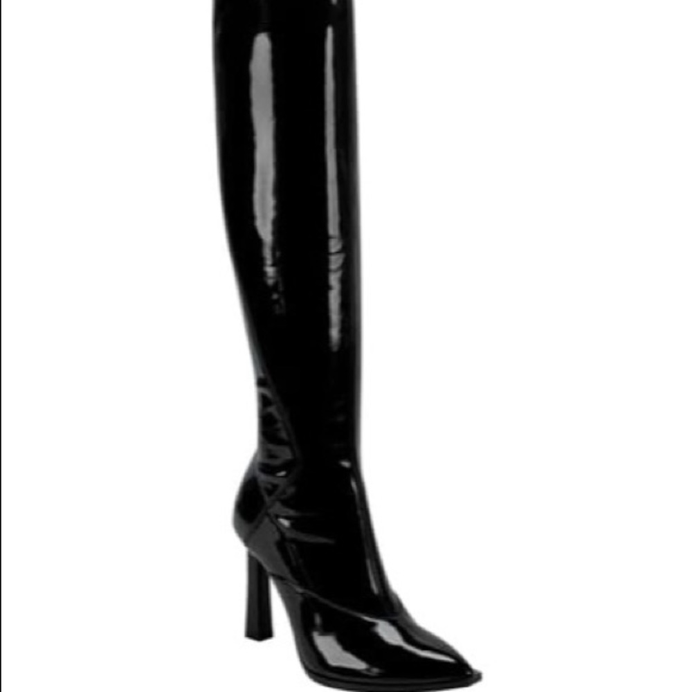 Marc Fisher Pixie Black Faux Lthr Over The Knee